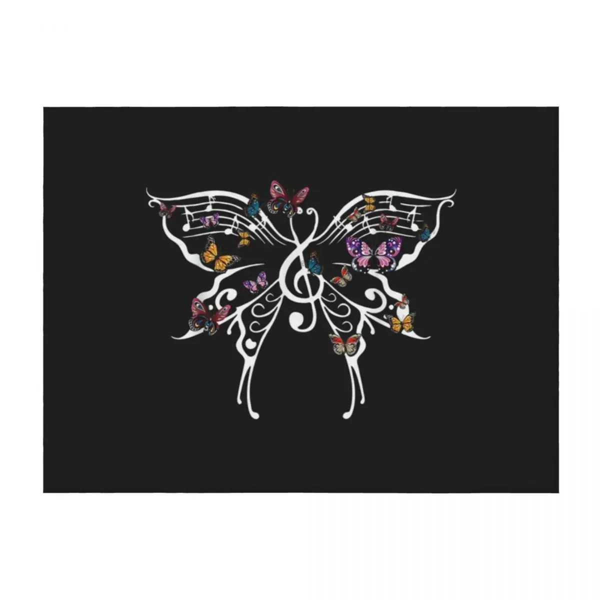 

Butterfly Art Music Note Music Teacher Lover Funny Insects TShirt56 Throw Blanket Soft Beds sofa bed wednesday Blankets