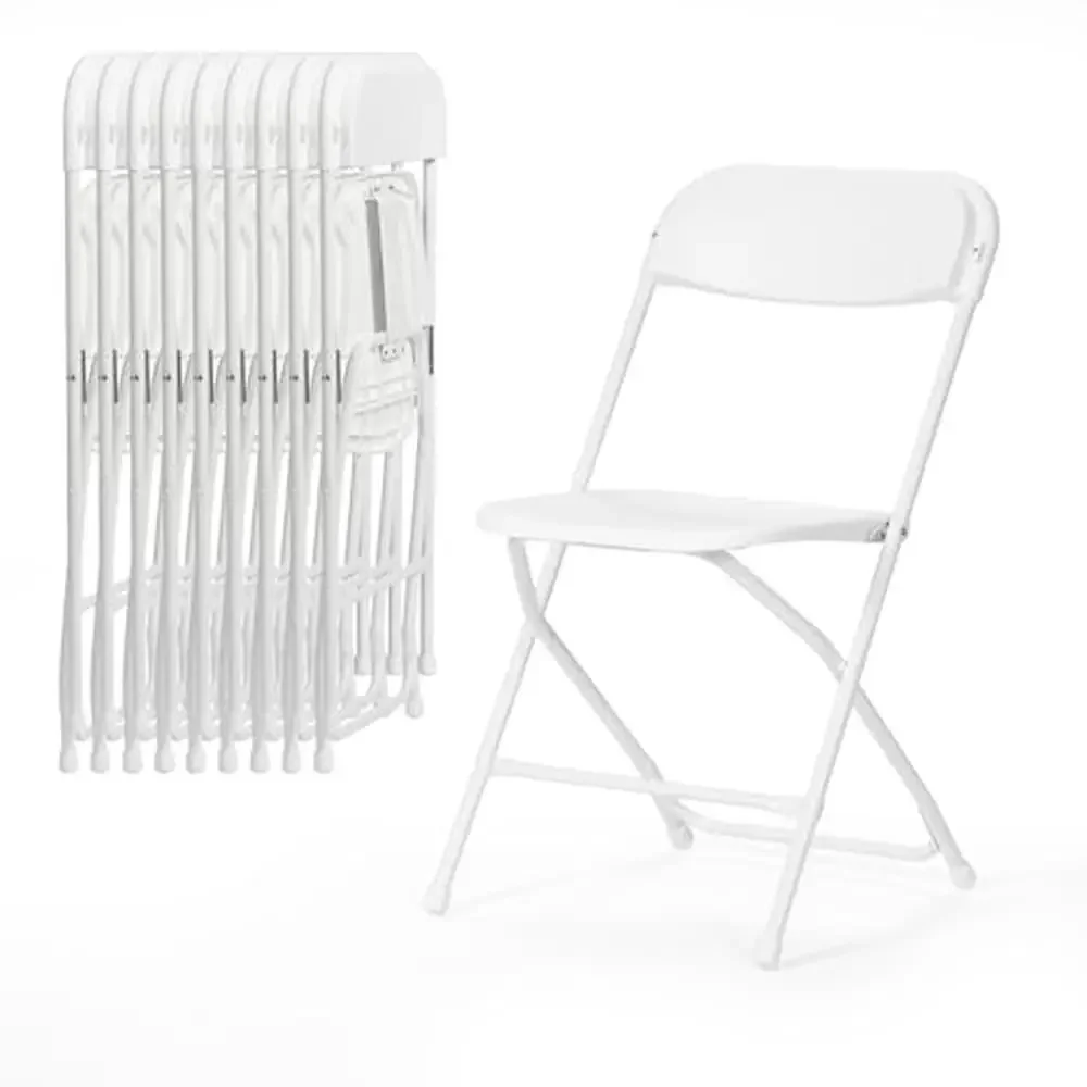 50 Pack Lightweight Plastic Folding Chairs 350 LB Capacity Stackable Metal Frame Office Wedding Party Dining Commercial Use