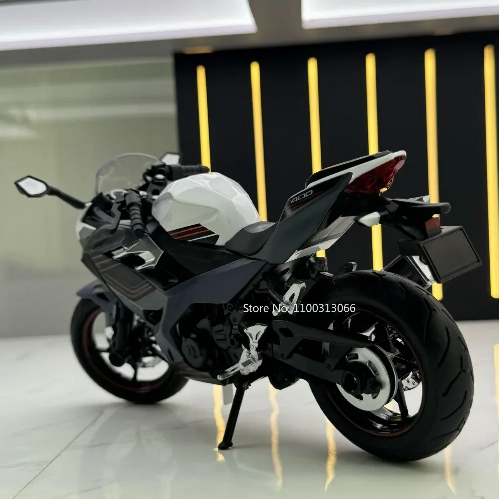 1/12 Scale Kawasaki Ninja 400 Vehicle Model Simulation Diecasts Motorcycle with Light Sound Alloy Toy for Child Birthday Gifts