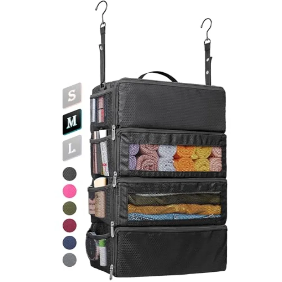 

Складной портативный органайзер для путешествий, подвесные полки для чемодана, органайзер для ручной клади, упаковочный куб для шкафа, серый, с отделениями для хранения