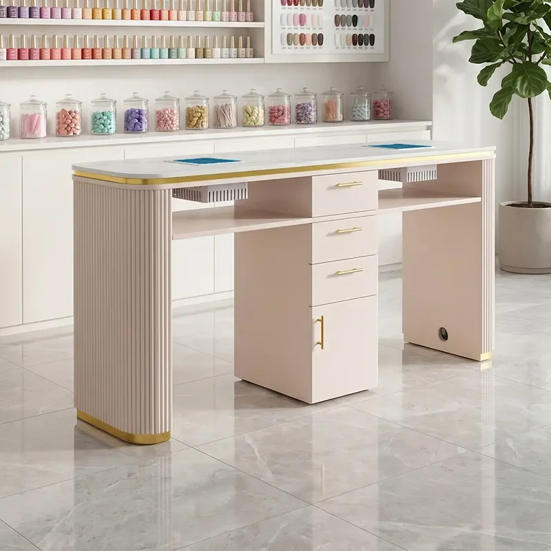 Foreign trade high-end nail table beauty salon nail salon economical nail table with vacuum cleaner double manicure table