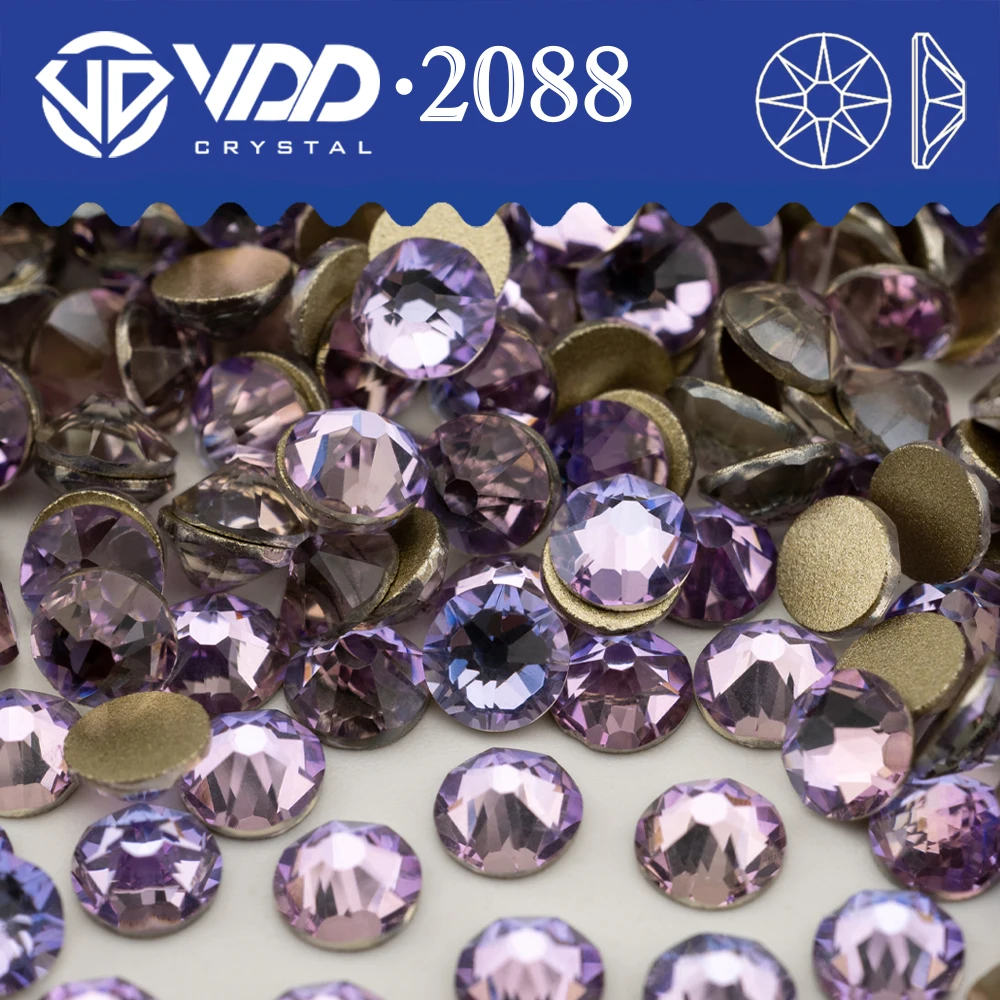 VDD 037 Angel Violet SS16-SS30 High Quality 2088 Rhinestone Crystal 8 Big 8 Small Flatback Stones For DIY Nail Art Accessories