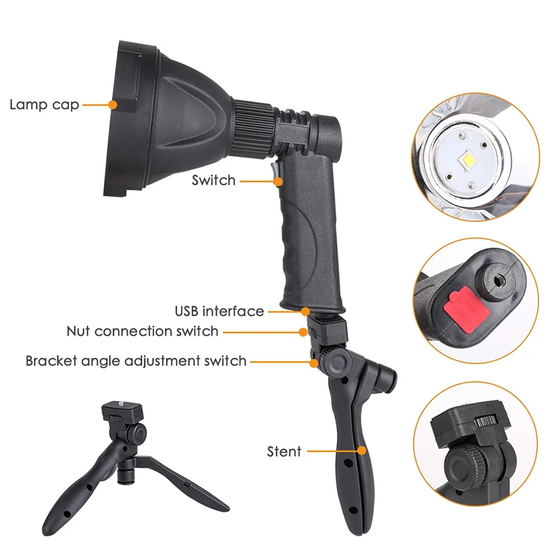 Bright Light High Power Handheld Light Hunting Lamp Searchlight Led Outdoor Fishing Camping Torch Lawn Lamps Vehicle Lights