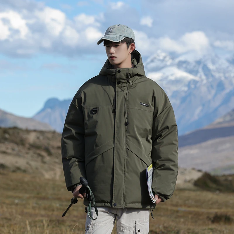 

Утепленная зимняя куртка для мужчин: хлопковая рабочая одежда для активного отдыха, защита от холода, для альпинизма, ветрозащитная, теплая хлопковая куртка