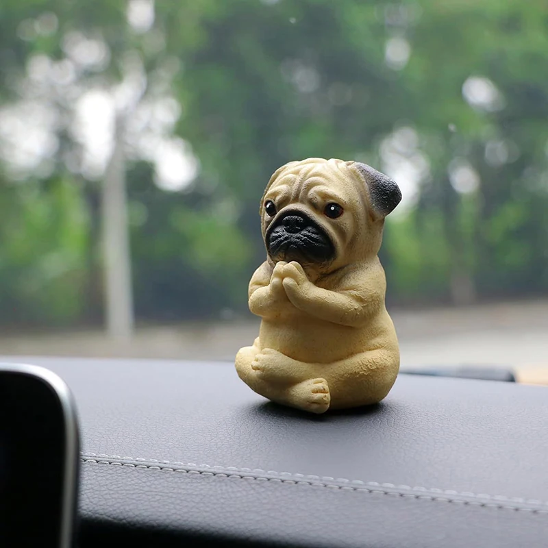 Meditatie Hond Standbeeld Hond Standbeeld Voor Auto Decoratie Zen Yoga Hond Beeldje Meditatie Pug Standbeeld Voor Auto's Slaapkamer Slaapzaal