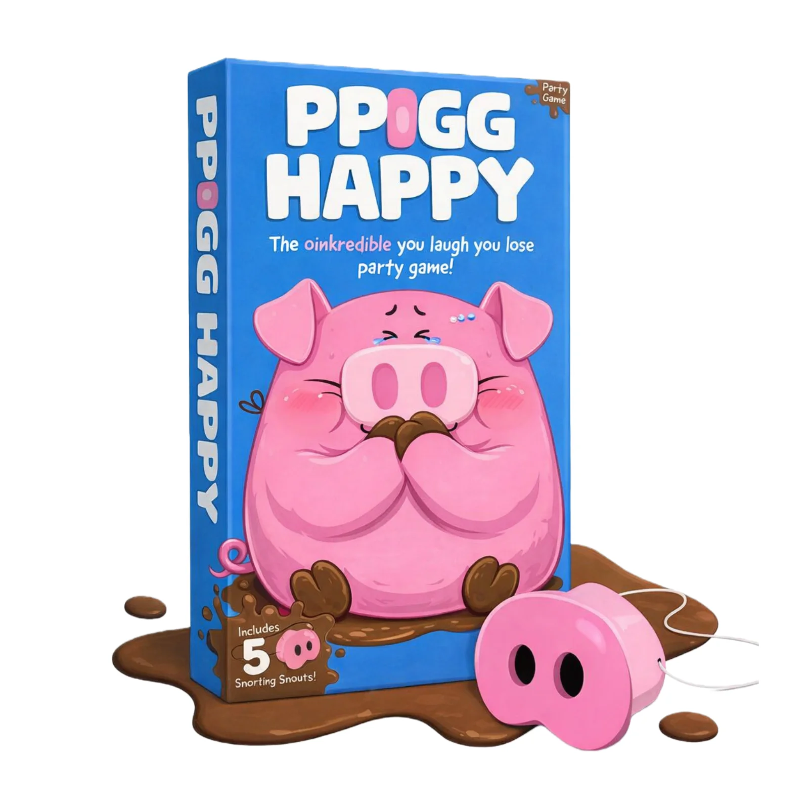 

Party Game – Funny Pig Snorting Game for Adults & Teens, Laugh-You-Lose Tabletop Game with Pig Nose Props, Ideal for Parties