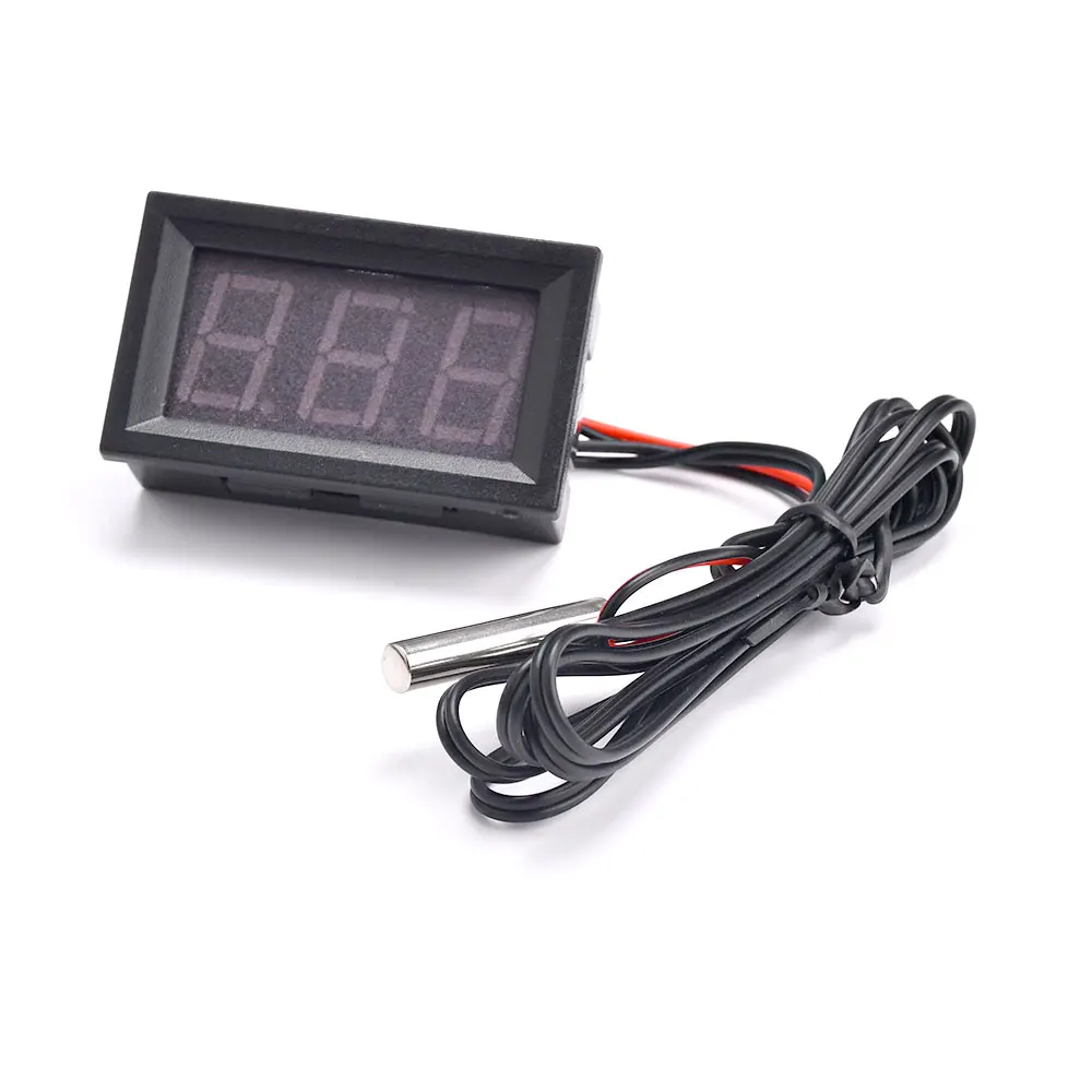 DC4~30V Mini Digital LED Thermometer for Car Temperature Monitor Panel Meter Measuring Range -50-120C with Temperature Probe