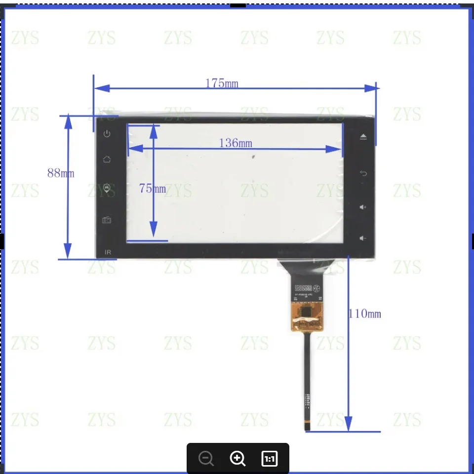 Freeshipping BR10433R 175*88mm Compatible 6.2inch Capacitive Screen Glass For GPS CAR 175mm*88mm GT911