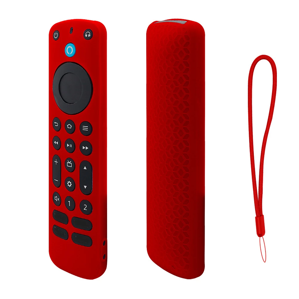 غطاء لجهاز التحكم عن بعد باللون الأزرق المضيء لعام 2022 Alexa Voice Remote Pro من السيليكون لمكافحة فقدان التلفزيون بديل لجهاز التحكم عن بعد