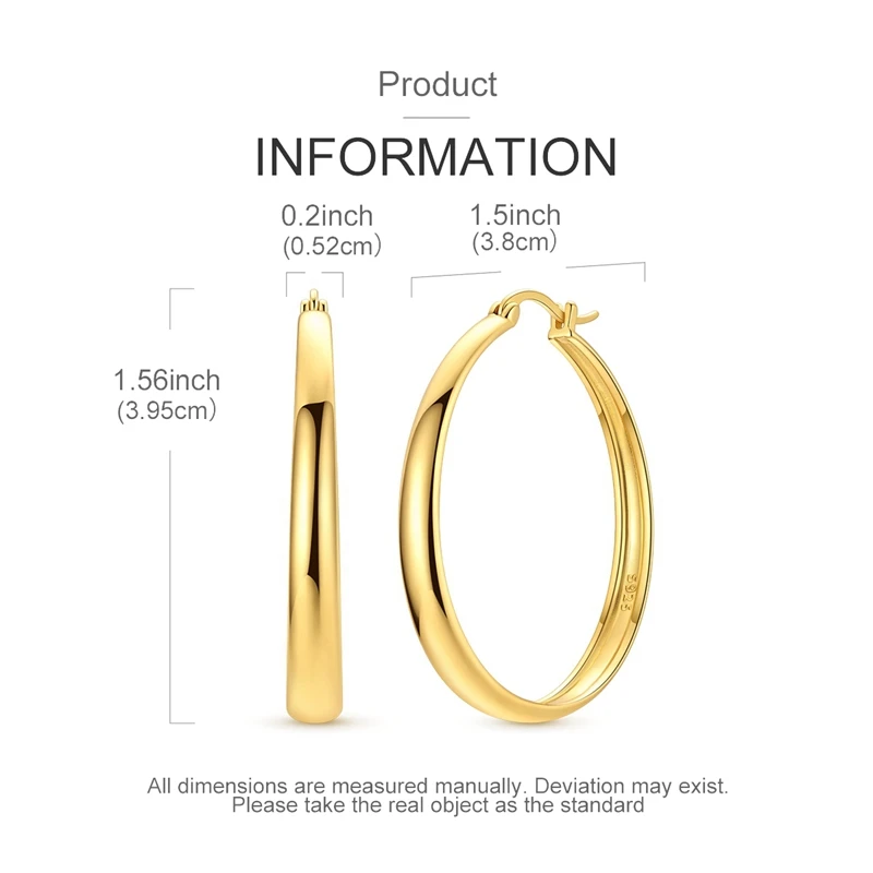 S925 Sterling Silver Chunky Oval Hoop Earrings Thick Polished Huggie Hoops Wholeness & Endless Blessing Women Fine Jewelry Gift