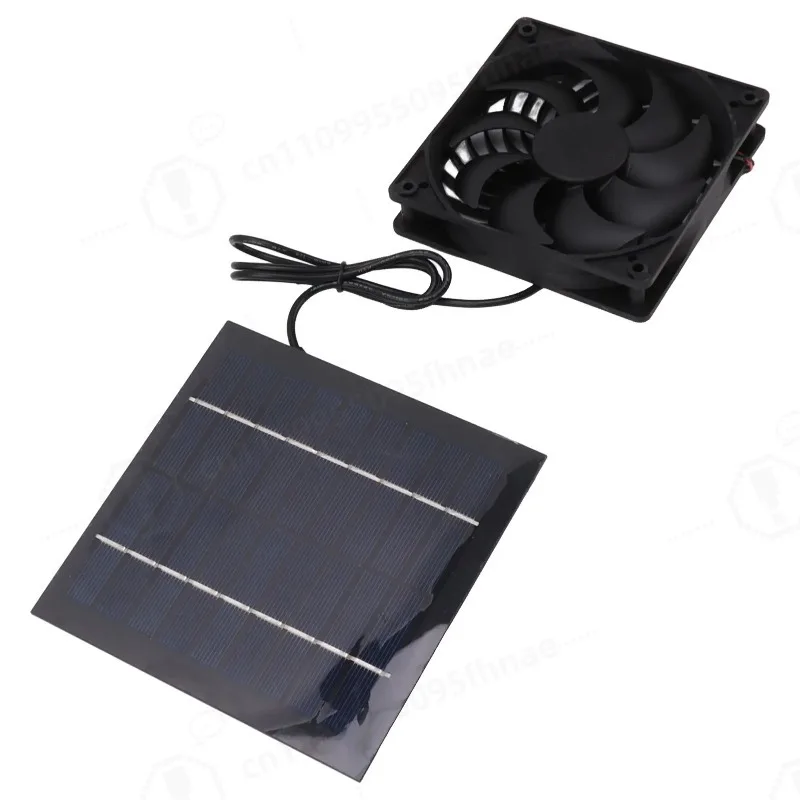 5W Solar Panel Fan Kit Solar Powered Fan for Small Greenhouses Doghouses Sheds Ventilation