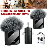 Wireless Lavalier Microphones Live Broadcast Gaming Microphone Noise Reduction Clip-on Mini Mic for YouTube Vlog Video Recording
