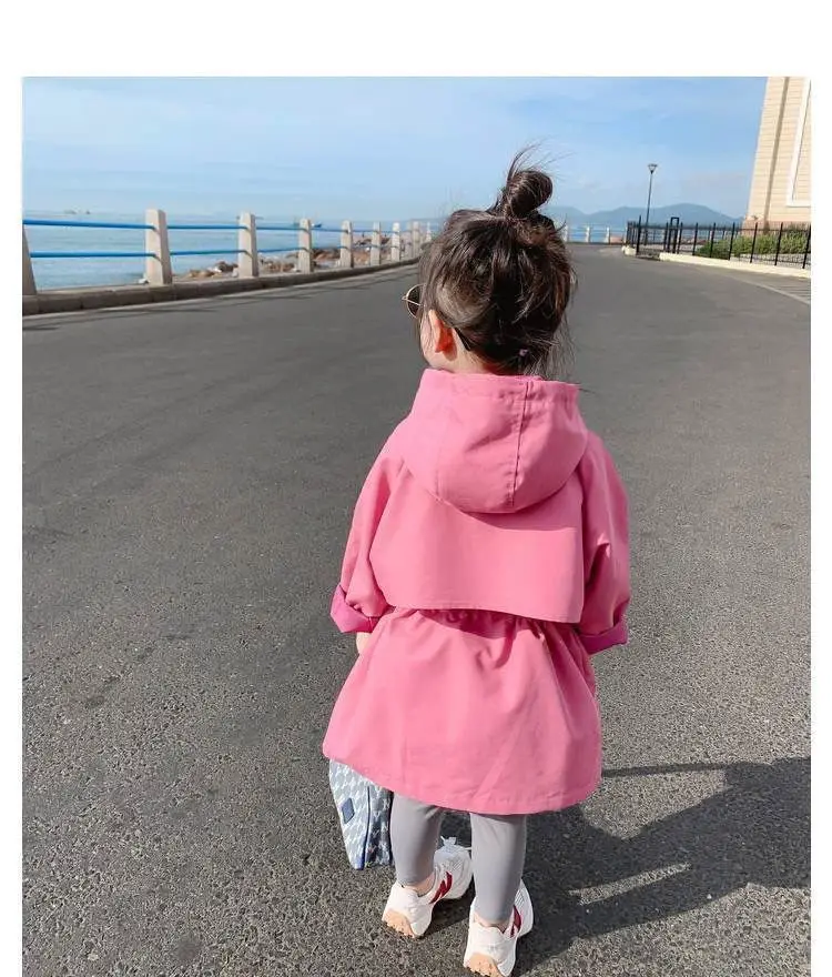 Girls Jacket Spring and Autumn Clothes 2023 New Korean Children\'s Long Windbreaker Coat Baby Fashion Coat 0 2 4 6 8 9Y