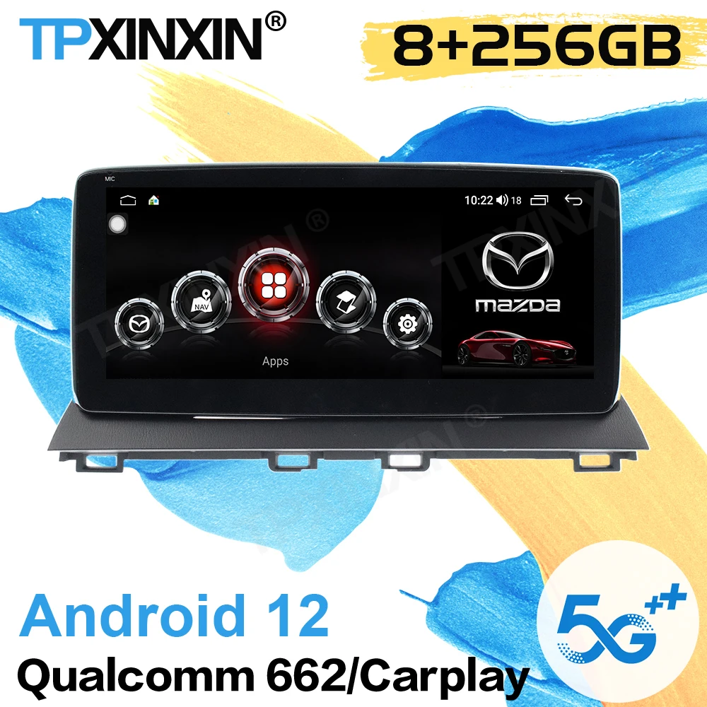

Автомобильный радиоприемник 8 + 256G 1 DIN Android 12 Авто для MAZDA 3 Alex 2013 2014 2015 2016 2017 2018 2019 GPS видеоплеер, головное устройство