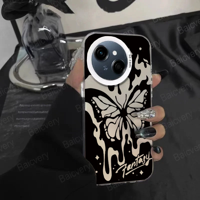 ل Tecno Spark GO 1 حافظة Spark 30c 20c 10c 20 10 8c 7T 6 GO Pro Plus 4G 5G حافظة هاتف ليزر فاخرة على طراز الرسوم المتحركة رقم 46