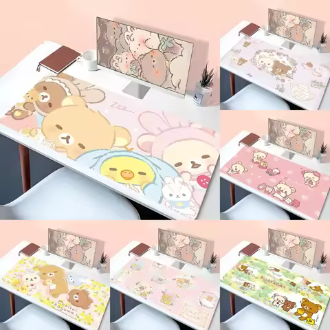 MINISO Korilakkuma Kawaii Corner XXL Cartoon Mouse Pad Anime Keyboard Rug Laptop Gaming Soft Mousepad HD Desk Mat for Computers