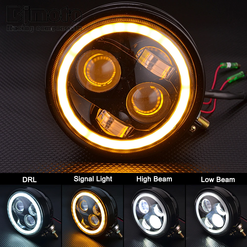 5/5.75/7/7.5 Inch LED Headlight Hi/Lo Beam For Harley Sportster 1200 883 bobbers Touring Scrambler Headlamp Cafe racer