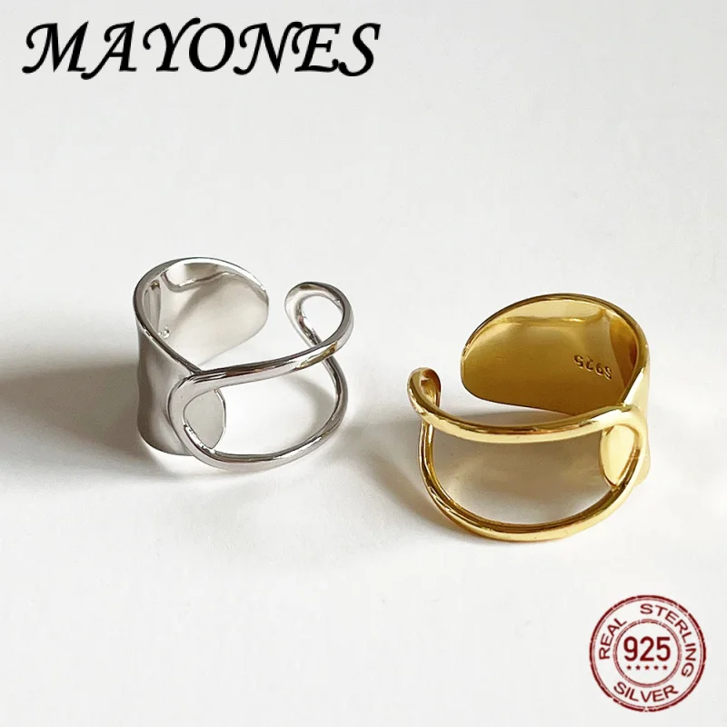 

NEW 925 Sterling Silver Fashionable Geometric Shaped Ring For Women Retro Original Light Luxury Korean Edition Jewelry