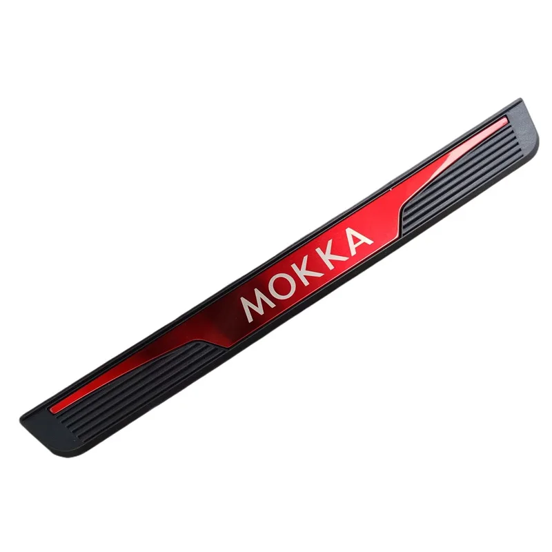

For Opel Mokka A X B 2026 2025 2024 2023 2022 2021 2020 2019 Vauxhall Door Sill Plates Stainless Steel Plastic Red Blue Stickers