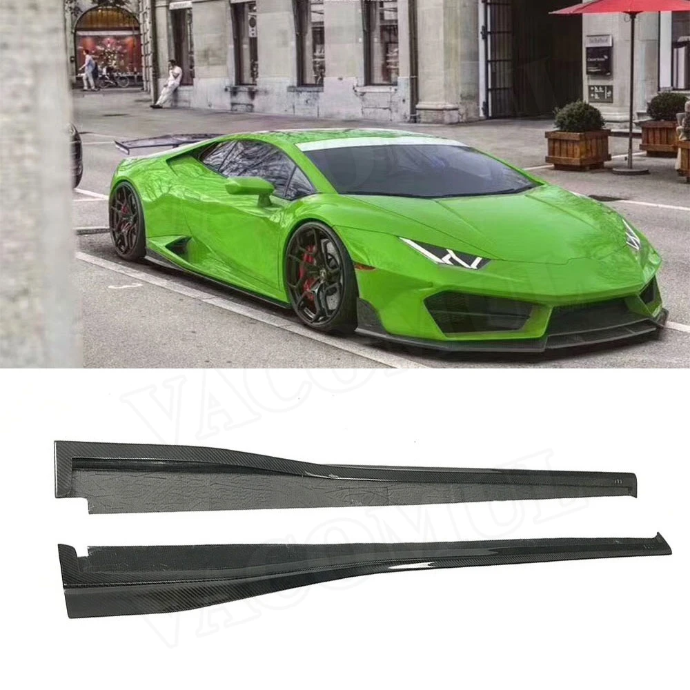 

VACOMUL Dry Carbon Fiber/FRP Black Material Side Skirts Body Kits for Lamborghini LP580 LP610 Bumper Guard S Styls Fiber Glass
