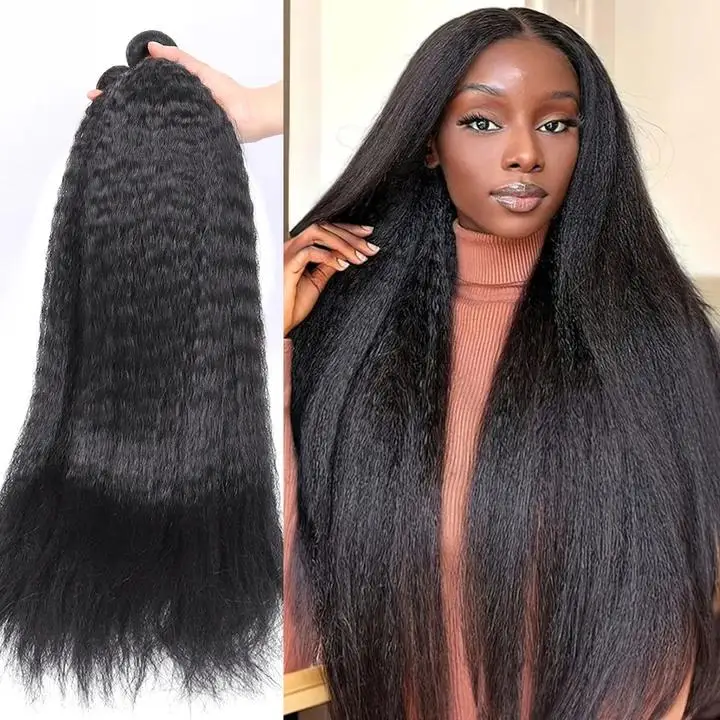 

Натуральные прямые волосы Lakeisha Kinky Straight, 1/3/4 пучка, 100% необработанные, натуральный цвет, двойная прядь, для наращивания