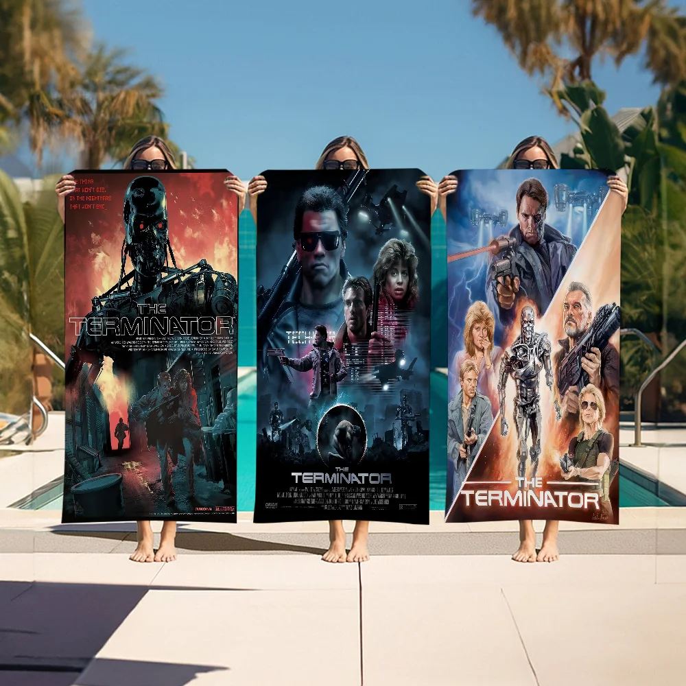 The Terminator Beach Towel Cartoon Cute Summer Kids Large Bath Pool Beach Towel Microfiber Absorbent For Swimming Travel