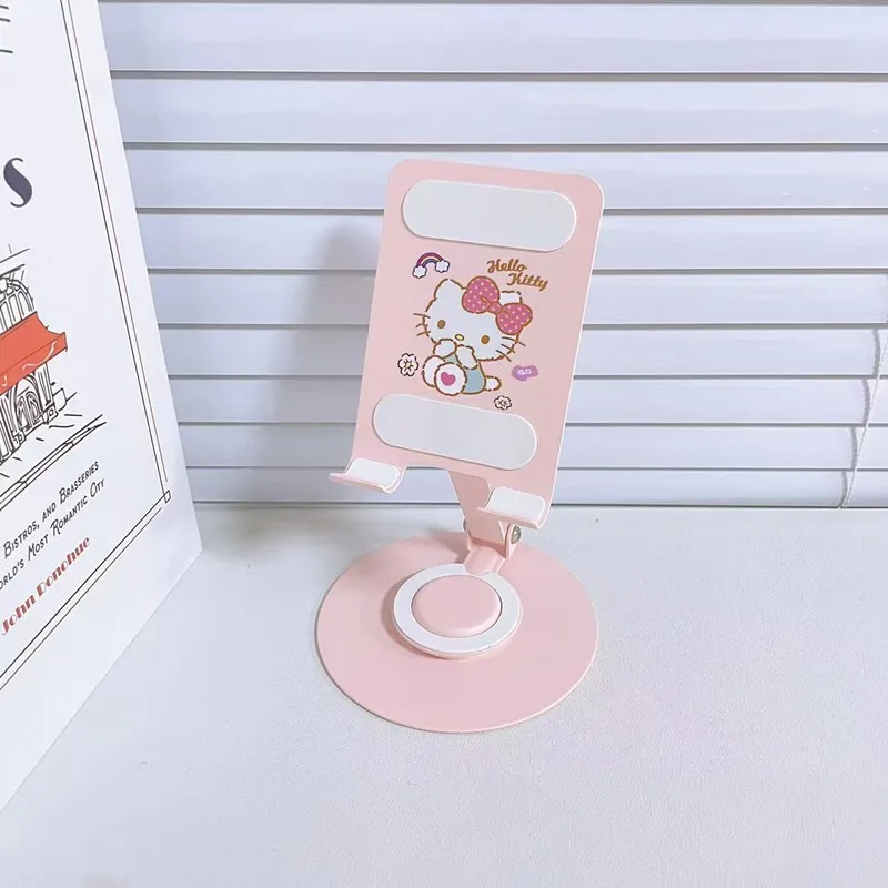 Kawaii Hello Kitty Stand Cute Cartoon Desktop Accessories Portable Phone Stand Travel Women Supplies Student Gift Wholesale