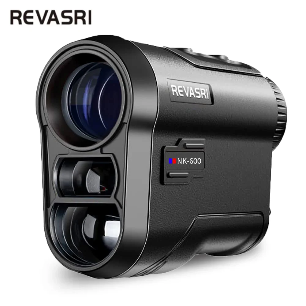 Revasri Golf Laser Telêmetro 600m Bateria Recarregável Inclinação e Vibração de Bloqueio de Mastro de Bandeira para Golfe Caça Caça Carcaça
