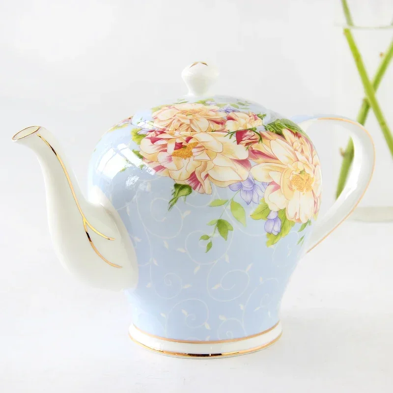 

European Royal Bone China Coffee Pot, Large Size, Ceramic Pitcher, Flower Tea Teapot, Cold Water Jug, Household Fashion, 1300ml