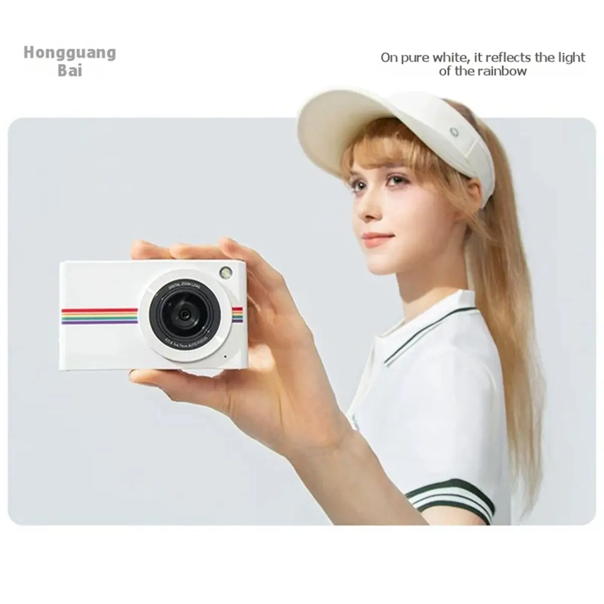 2.8-Inch HD Screen Camera Ultra-Thin Multi-Mode Filter LED Flash Retro HD Portable WiFi 48MP 8x Zoom TF Card White