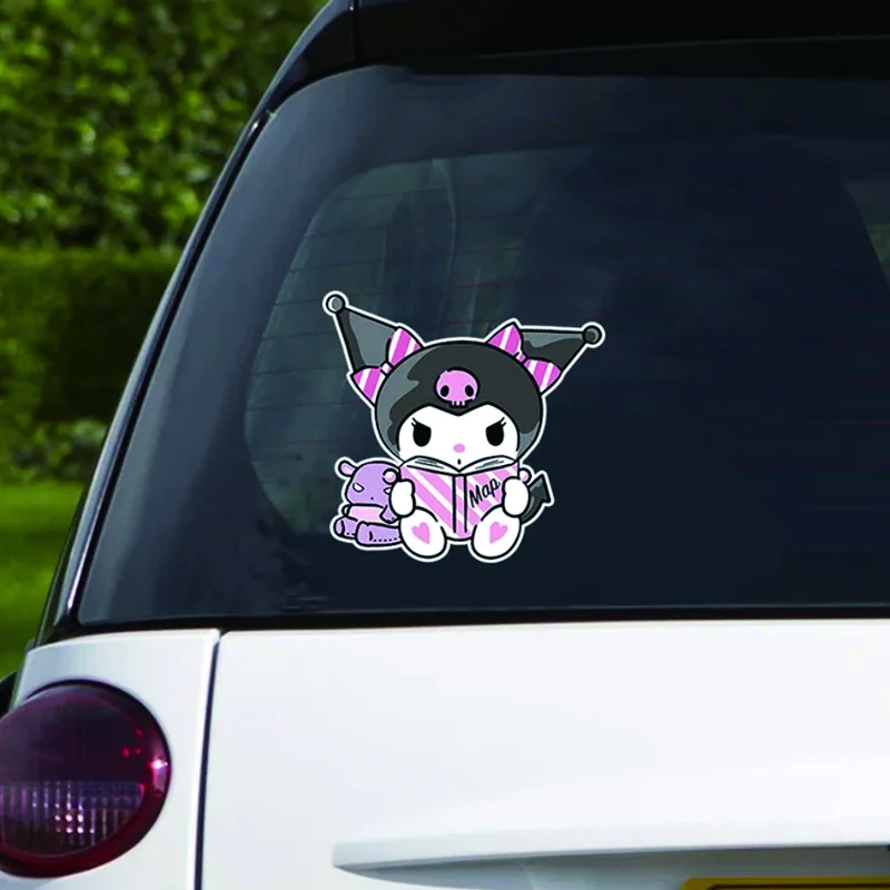 Kawaii Sanrioed Car Sticker Cartoon Cute Anime Series Kuromi Cartoon Cute Large Decorative Sticker Wall Sticker Gift for Girls