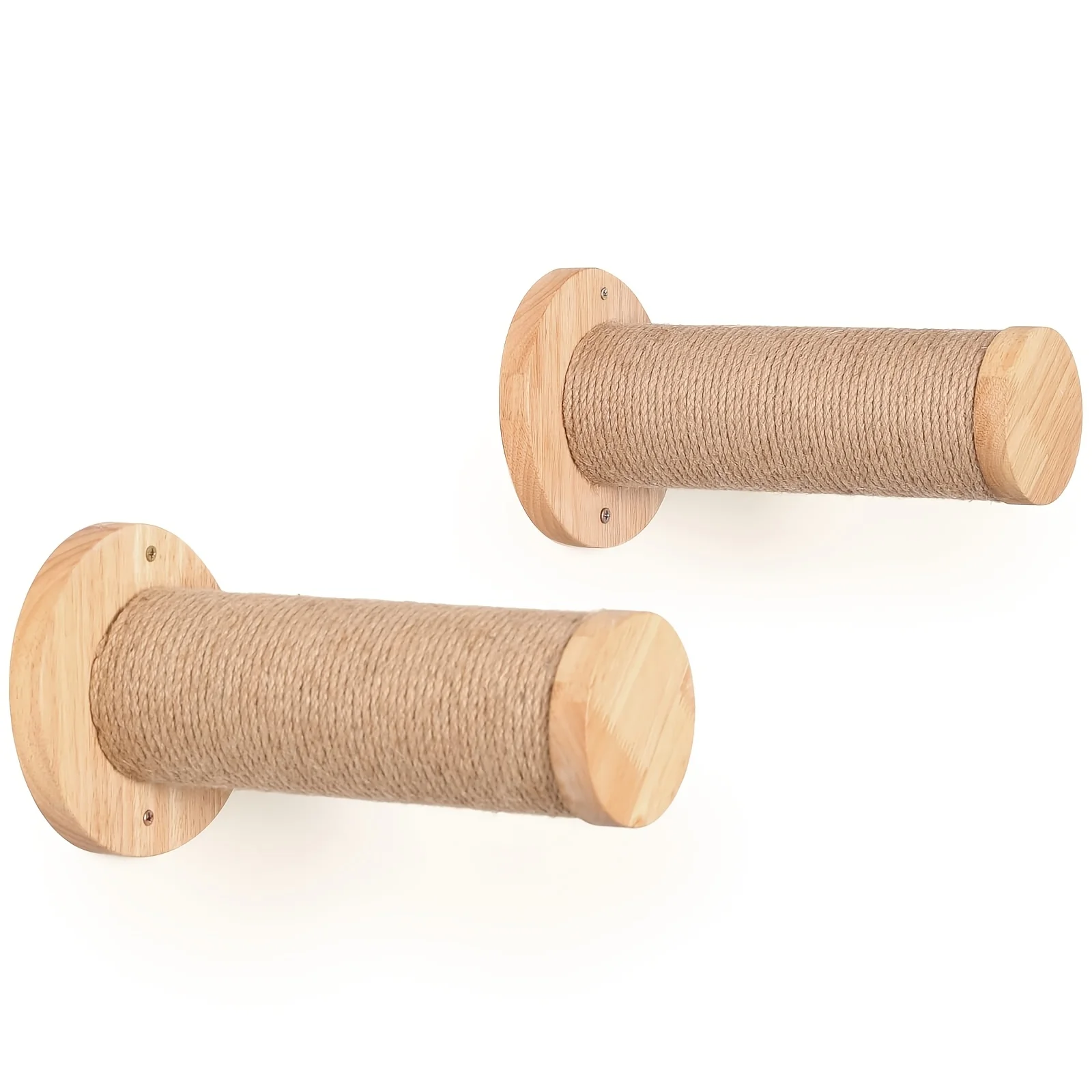 

2pcs Wall Mounted Cat Scratching Post & Steps, 11.8 Inch Sisal Rope Cat Stairs, Wood Cat Shelf for Wall, Space Saving Cat Perch & Climber for Indoor Cats