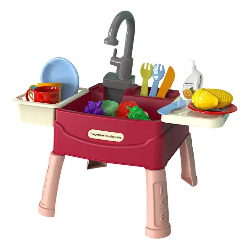 Kids Play Sink Toys com água corrente, Brinquedo para pia de água para crianças, Ciclo automático da água