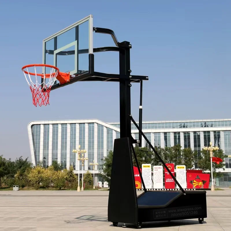 Hoogte Verstelbare Draagbare Opvouwbare Zwarte Basketbal Stand Rek Frame Bal Hoepel Games Indoor Outdoor Sportuitrusting