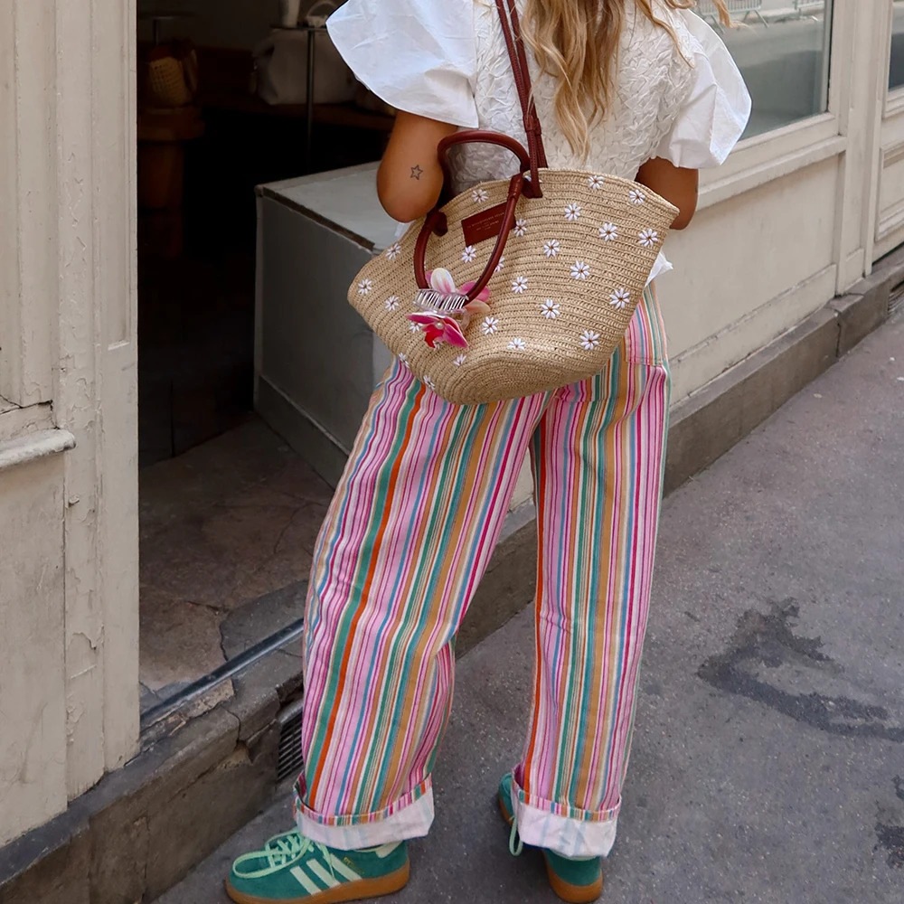 KONDALA Schicke Gestreifte Streetwear Herbst Damen Lange Hose Mode 2026 Reißverschluss Modern Urlaub Locker Lässig Y2K Coole Damenhose – Detail 14