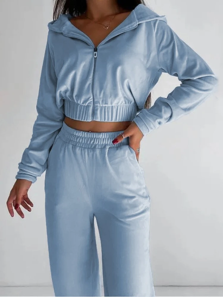 

New in Autumn Winter Fashion Women's Clothing Comfortable Generous Hooded Casual Sweater Set Set Two Piece Sets Womens Outifits