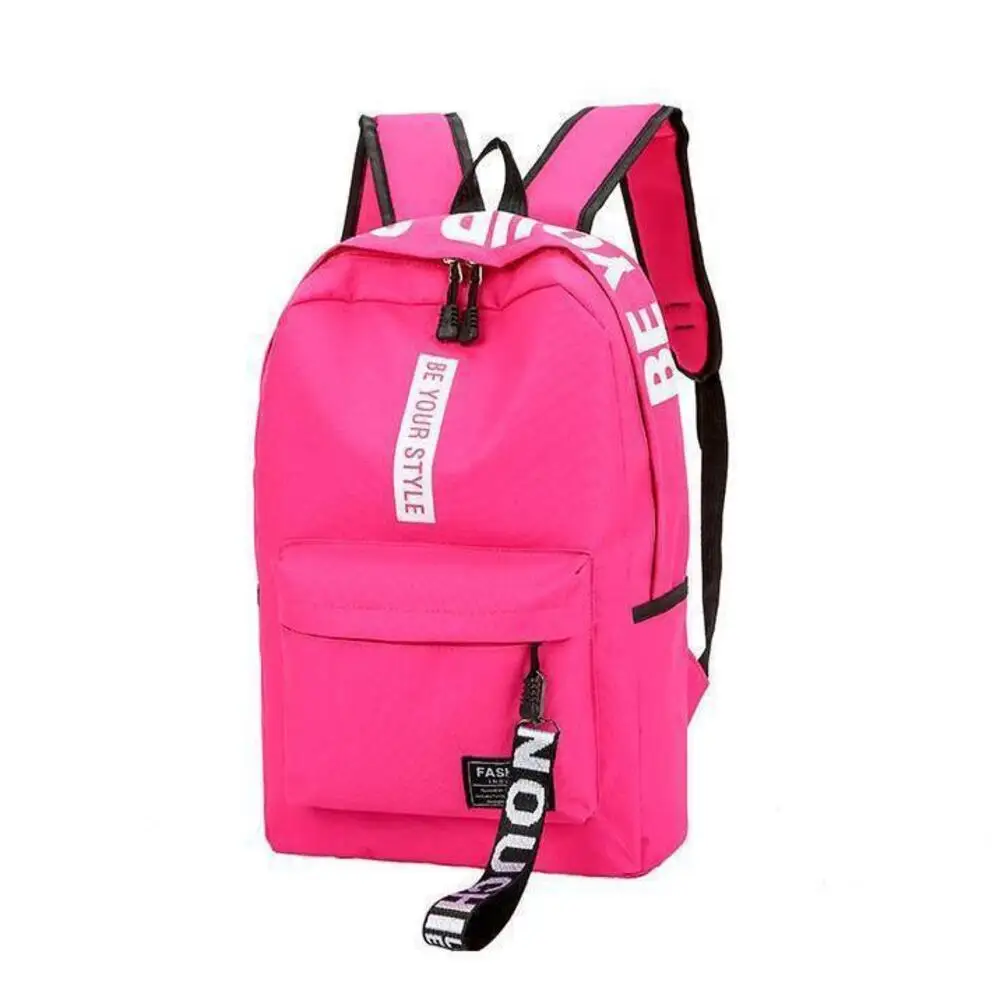 Women Men Multi-Color Backpack Casual School Backpack With Zipper Pendant For Students Daily Use Travel