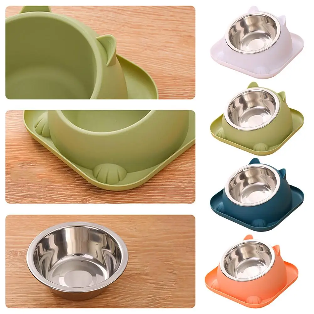 NEW High-end Fun Shaped Anti Tipping Cat Bowl With Supply Ants Prevent Stainless Design Separable Water To Steel Added Cont H9O0