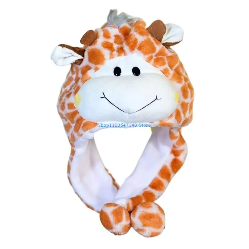 

P88B Kids Animal Hat For Party Bomber Hat Trapper Hat Animal Earflap Hat Drama Props