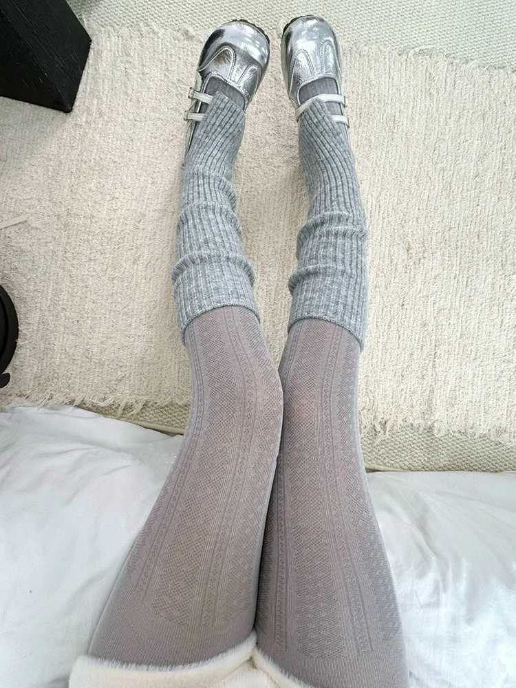 Vintage Striped Dot Tights 2025 Women Autumn Winter Basic Streetwear Pantyhose Casual Stocking