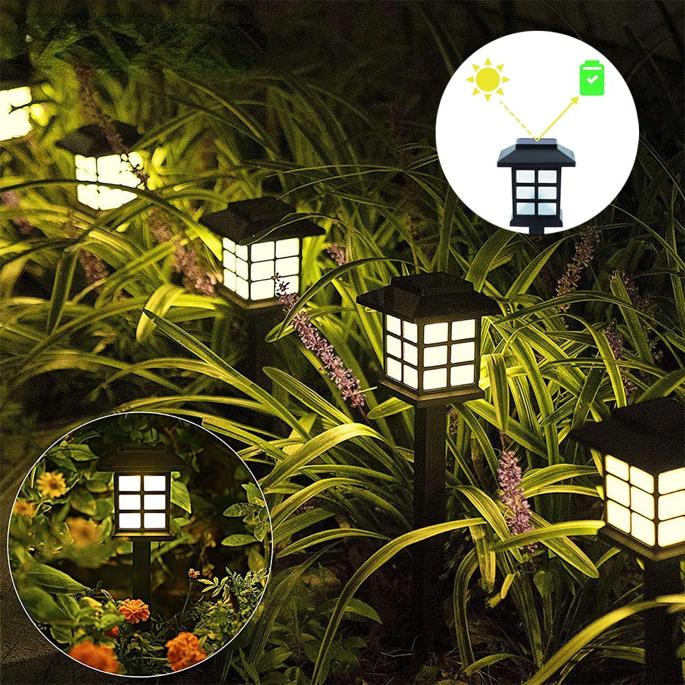 Solar LED Lamps Outdoor Lawn Grounding Lights Courtyard Automatic Sensing Lighting Waterproof Atmosphere Light Garden Decoration