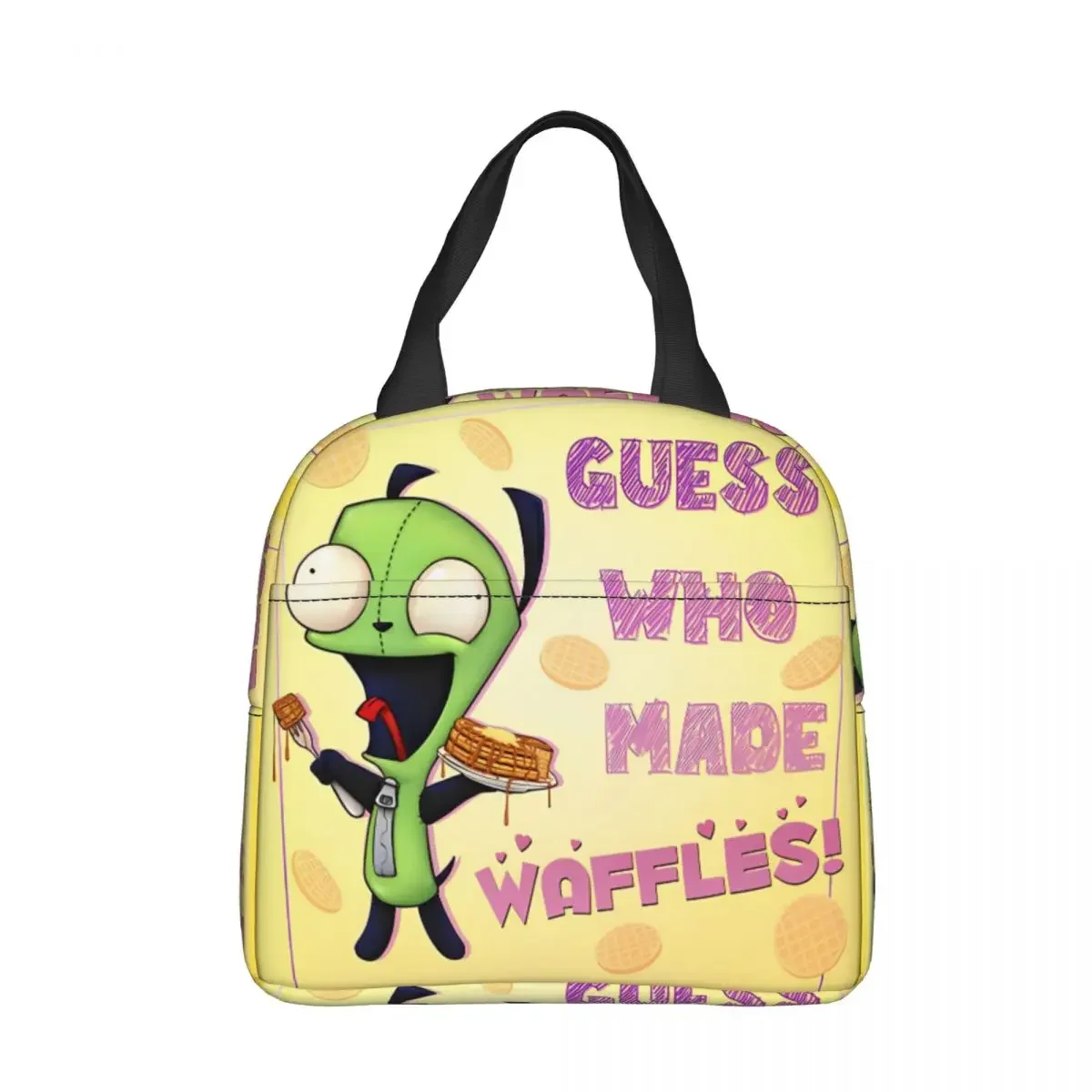 Invader Zim Gir Cute Dib Alien Robot Insulated Lunch Bag Cooler Bag Meal Container Large Lunch Box Tote Food Handbags Office