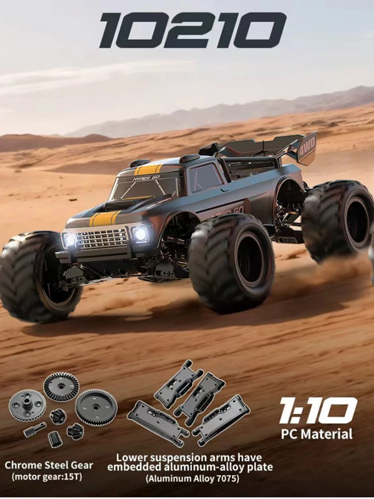 Neues MJX Hyper Go 10210 1/10 RC Auto, bürstenlos, 4WD, 66 km/h, Hochgeschwindigkeits-Profi-Rennwagenmodell, elektrisches RC-Fernsteuerungsauto, Spielzeug für Erwachsene und Kinder, Geschenk.