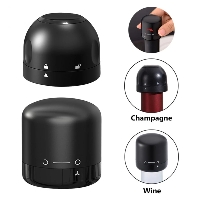 

Xiaomi Reusable Vacuum Red Wine Corks Champagne Bottle Sealer Cap Stopper Fresh Keeper Set Leak-proof for Wine Plug Bar Tools