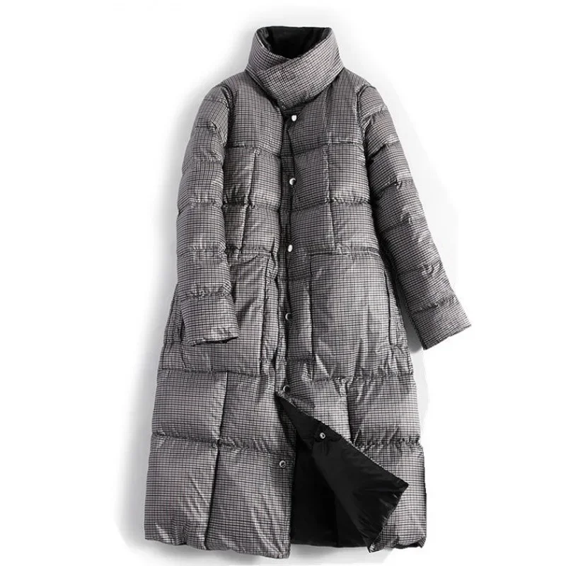 Autumn and Winter Fashion New Women's Down Jacket Loose Commuting Splicing Double-sided Windproof Down Jacket