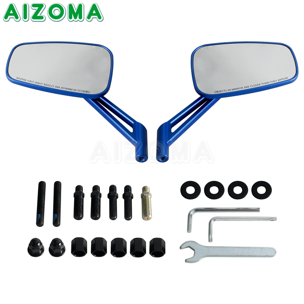 Rear View Mirror Kit Universal For 8mm 10mm Thread Motorcycle Handlebar Rearview Mirrors For Harley Softail Sportster XL Touring