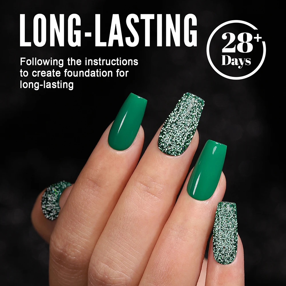 2024 YOKEFELLOW Glitter Gel Polish Olive Green 10ML Nail Polish Sparkly Shiny Gel Nail Art UV LED Lamp Nail Gel for Manicure DIY