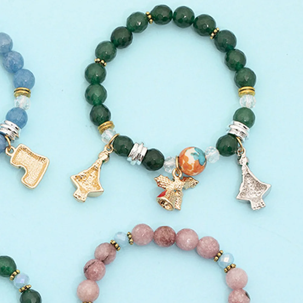 

2Pcs Christmas Metal Bracelet Set Comfortable Tentacles Fine Workmanship Holiday Jewelry Gift Pendant Chain Christmas Bracelet