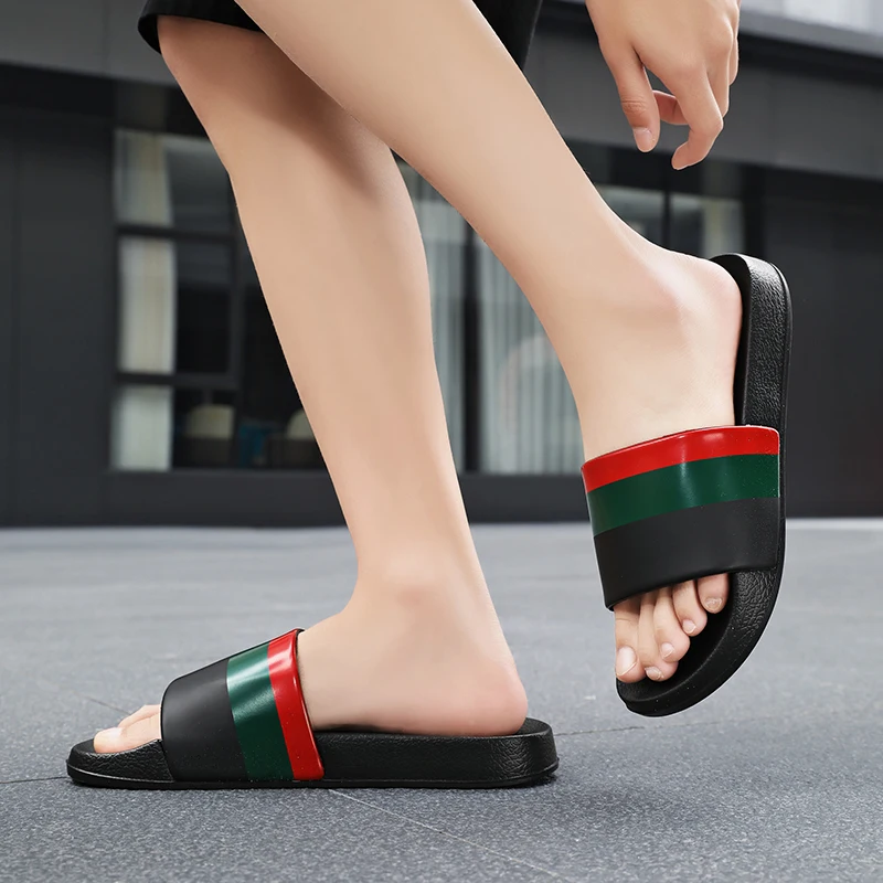 Männer und Frauen Paare rutschfeste farblich passende Hausschuhe Sommer Outdoor große Strandsandalen – Detail 8