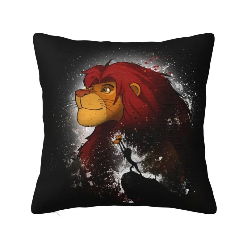 Custom The Lion King Simba Cushion Cover 40x40 Cm Velvet Polyester Throw Pillow Case For Sofa Car Decoration Bedding Pillowcase